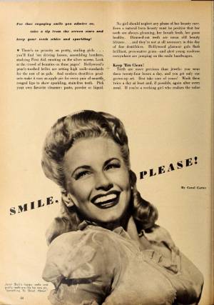 The Hollywood smile, characterized by white, straight teeth, is a complex phenomenon involving social, cultural, scientific and technological changes in the early 20th century. It emerged with the development of film, advertising, orthodontics and cosmetic dentistry.