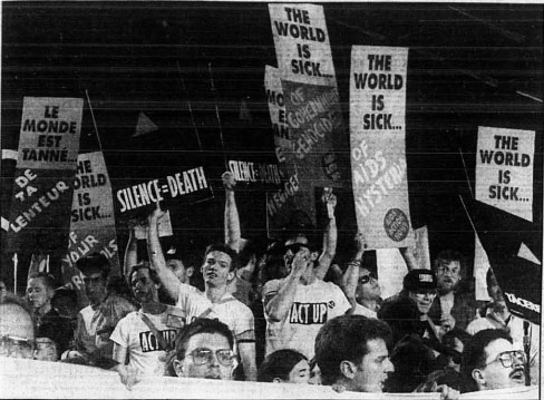 Manifestants à Montréal en 1989